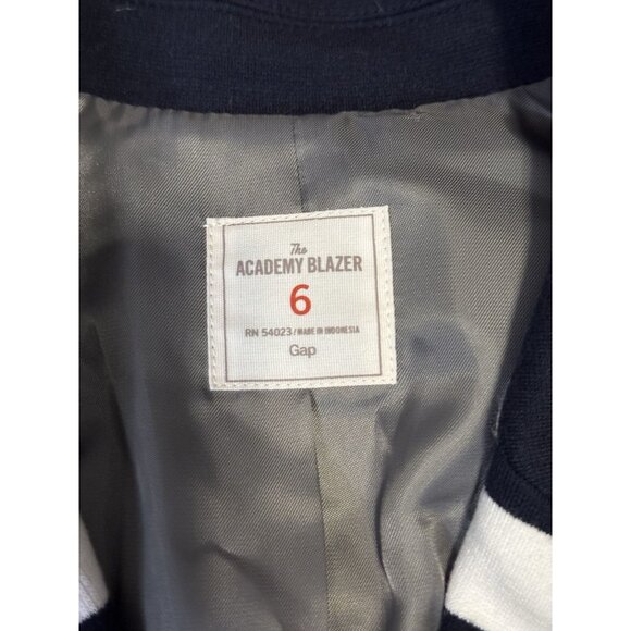 GAP THE ACADEMY BLAZER Striped Navy Nautical Academia Career Office Preppy Sz 6 - Picture 5 of 12